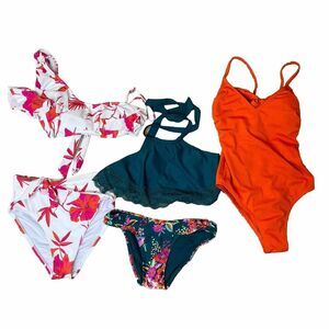 XHILARATION Women's   Size XS Swimsuits  Set‎ Of 3 Multicolored